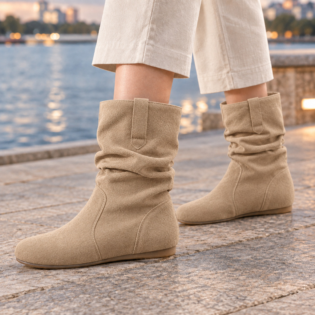 Botas Arrugadas de Caña Media – Albaricoque