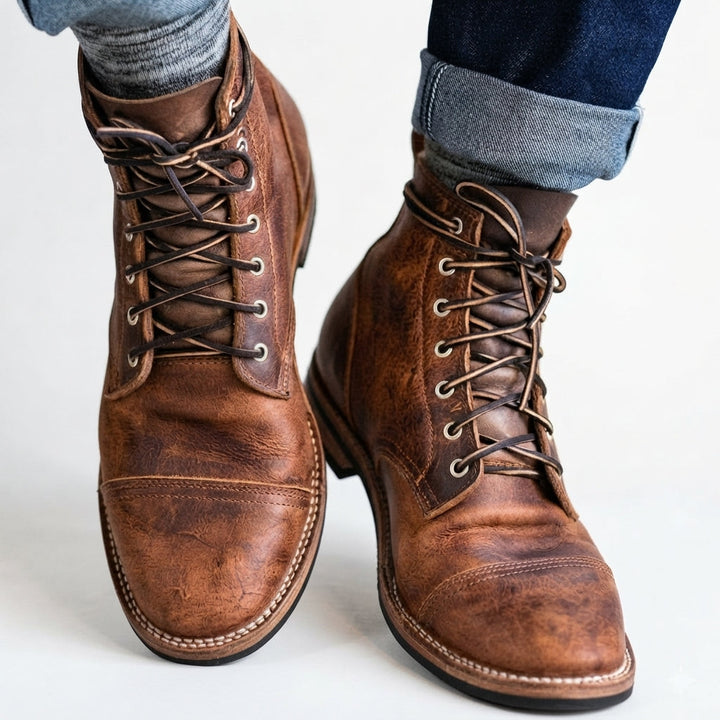 Botas Clásicas con Cordones – Marrón