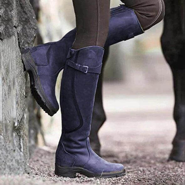 Botas de Estilo Ecuestre – Azul Índigo