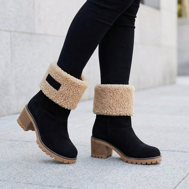 Botines de Tacón Ancho – Negro