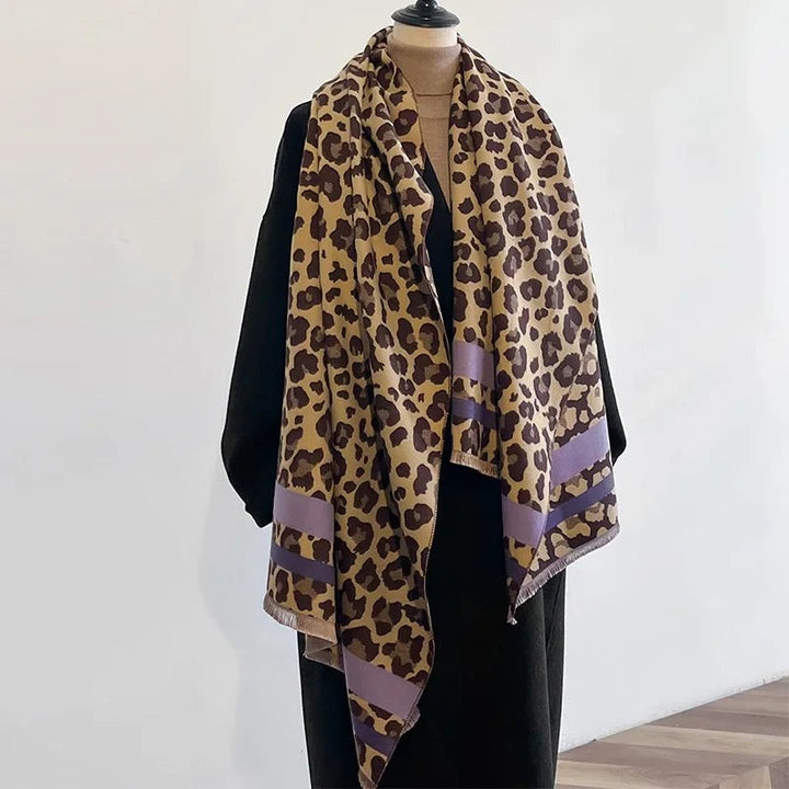 Bufanda de mujer estampado de leopardo - Doble cara