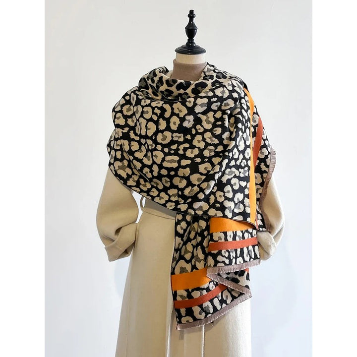 Bufanda de mujer estampado de leopardo - Doble cara