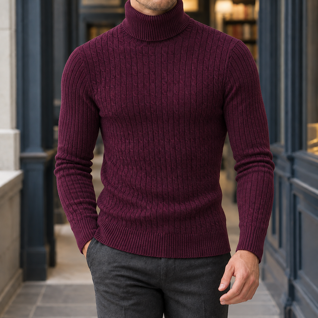 Jersey de Cuello Vuelto – Burdeos