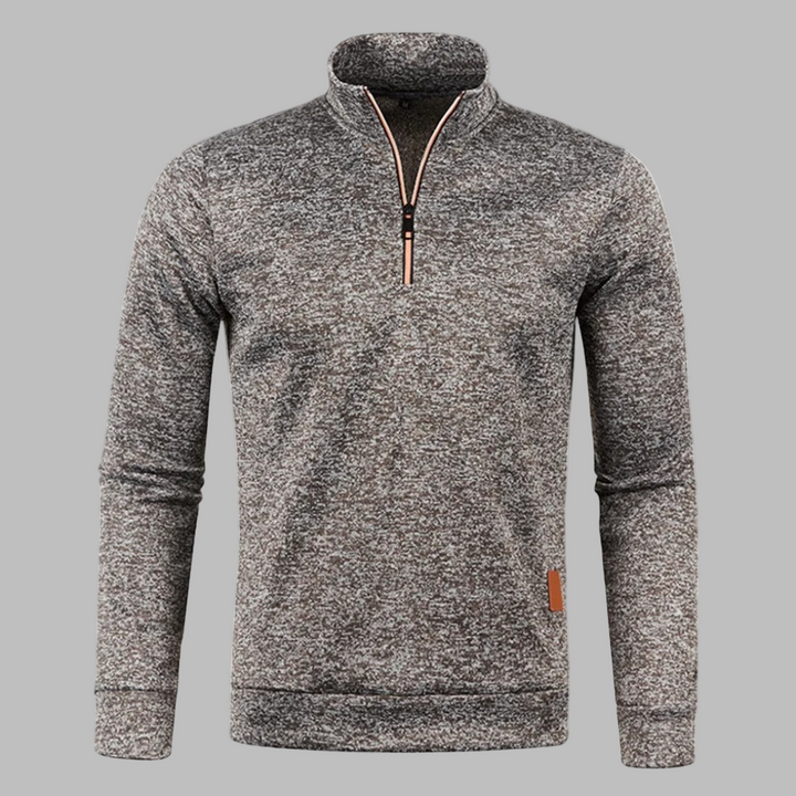 Jersey Jaspeado con Cremallera – Café