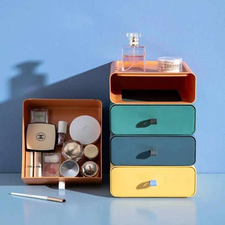 Caja de almacenamiento apilable con cajón - Varios colores