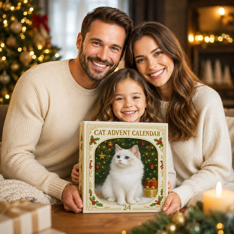 Calendario de Adviento Temático de Gatos - Decoración Navideña
