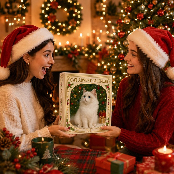 Calendario de Adviento Temático de Gatos - Decoración Navideña