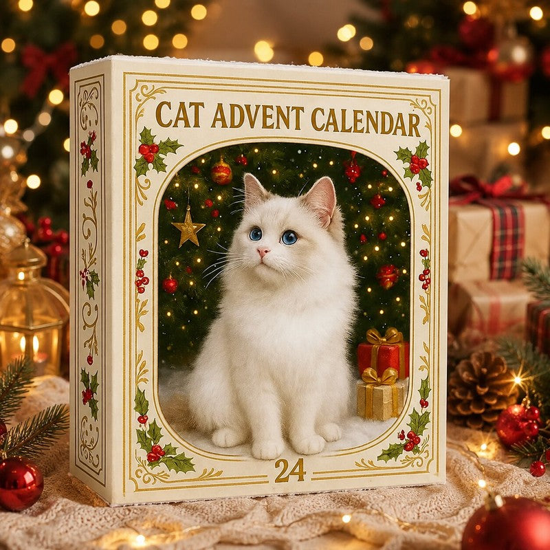 Calendario de Adviento Temático de Gatos - Decoración Navideña