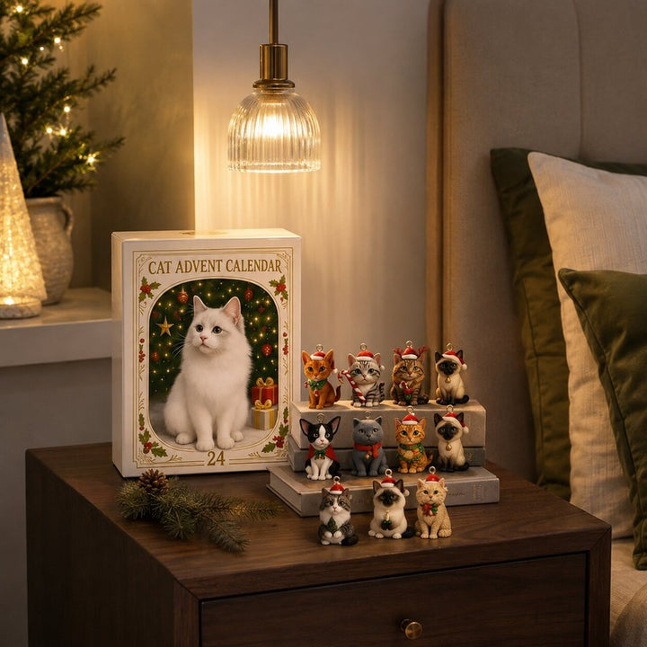 Calendario de Adviento Temático de Gatos - Decoración Navideña