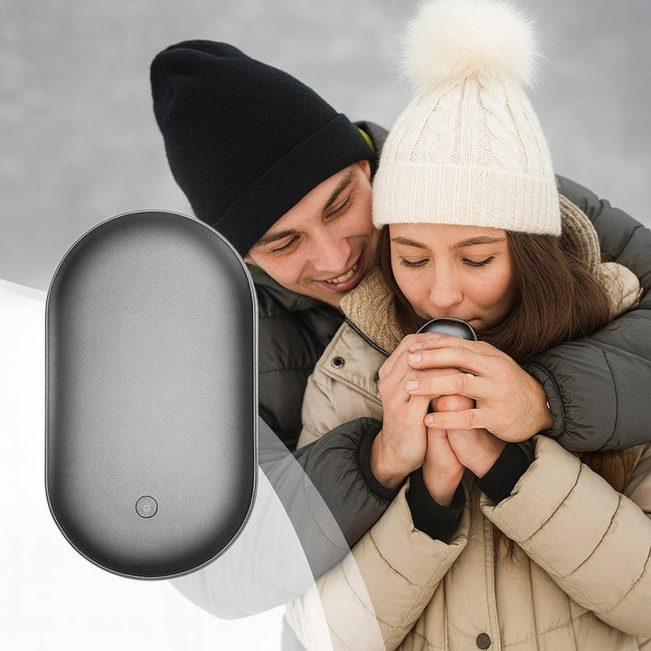 Calentador de manos eléctrico con powerbank integrado - Plata