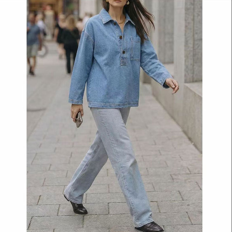 Camisa Holgada con Bolsillo