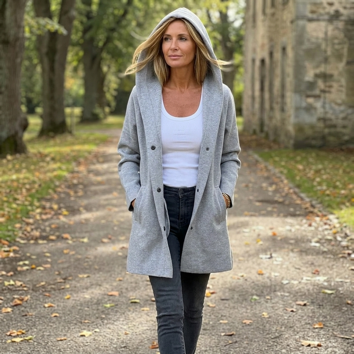 Cárdigan con Capucha y Botones