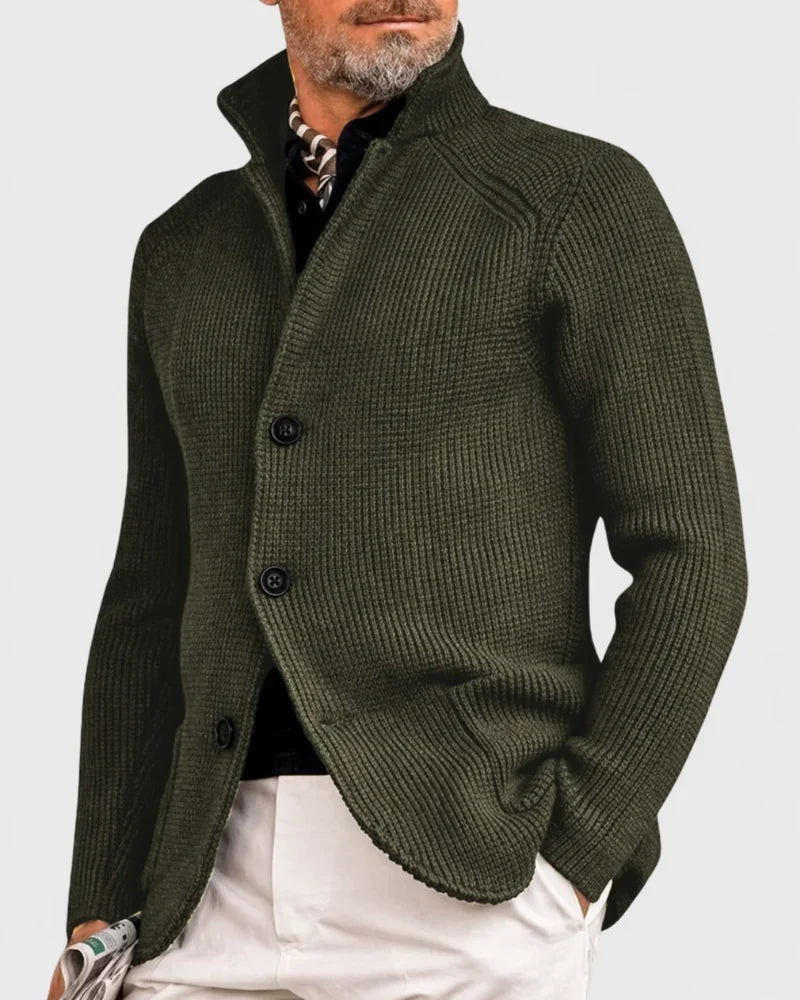 Cárdigan Entallado con Botones – Verde Oliva