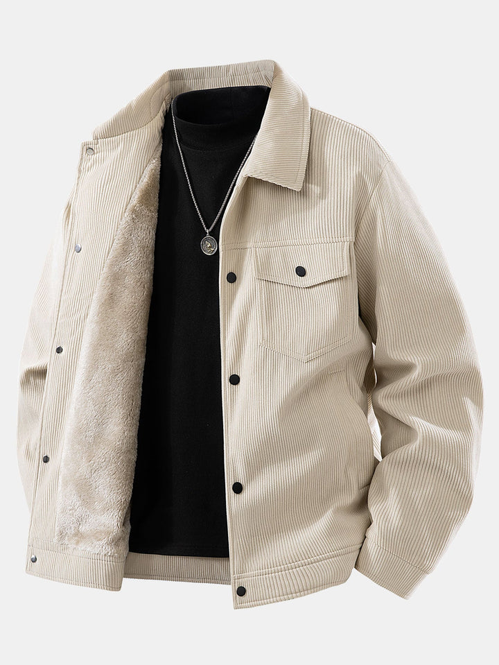 Cazadora Clásica con Botones – Beige