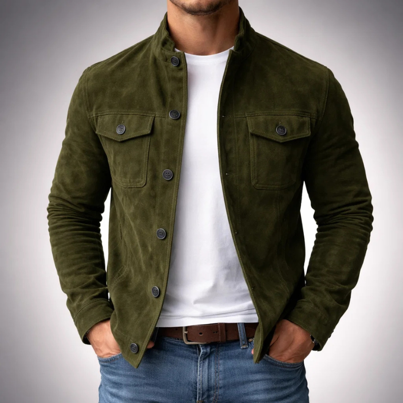 Cazadora Militar con Bolsillos – Verde Oliva