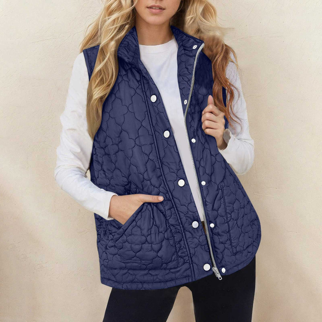 Chaleco Acolchado con Cremallera – Azul Marino