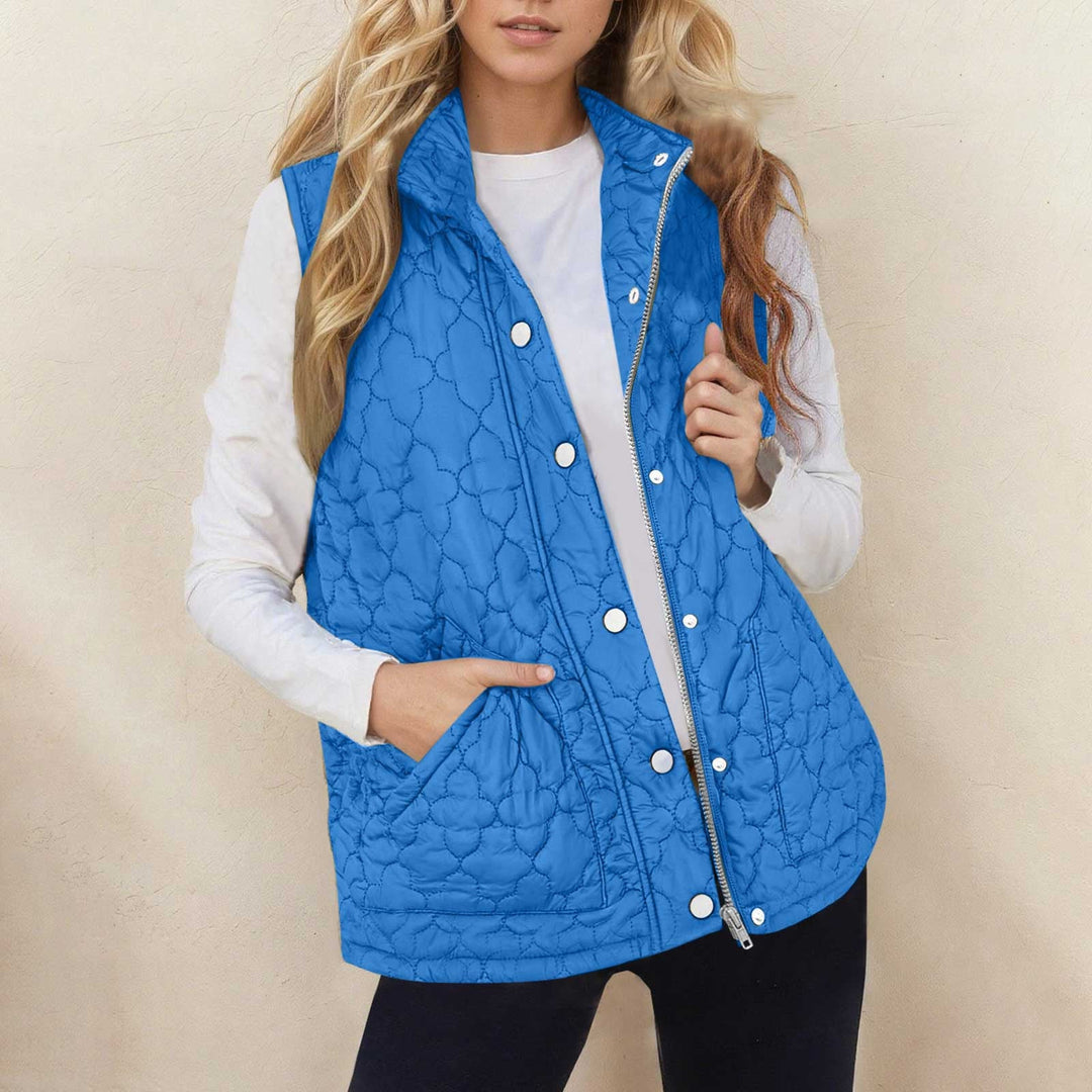 Chaleco Acolchado con Cremallera – Azul Zafiro