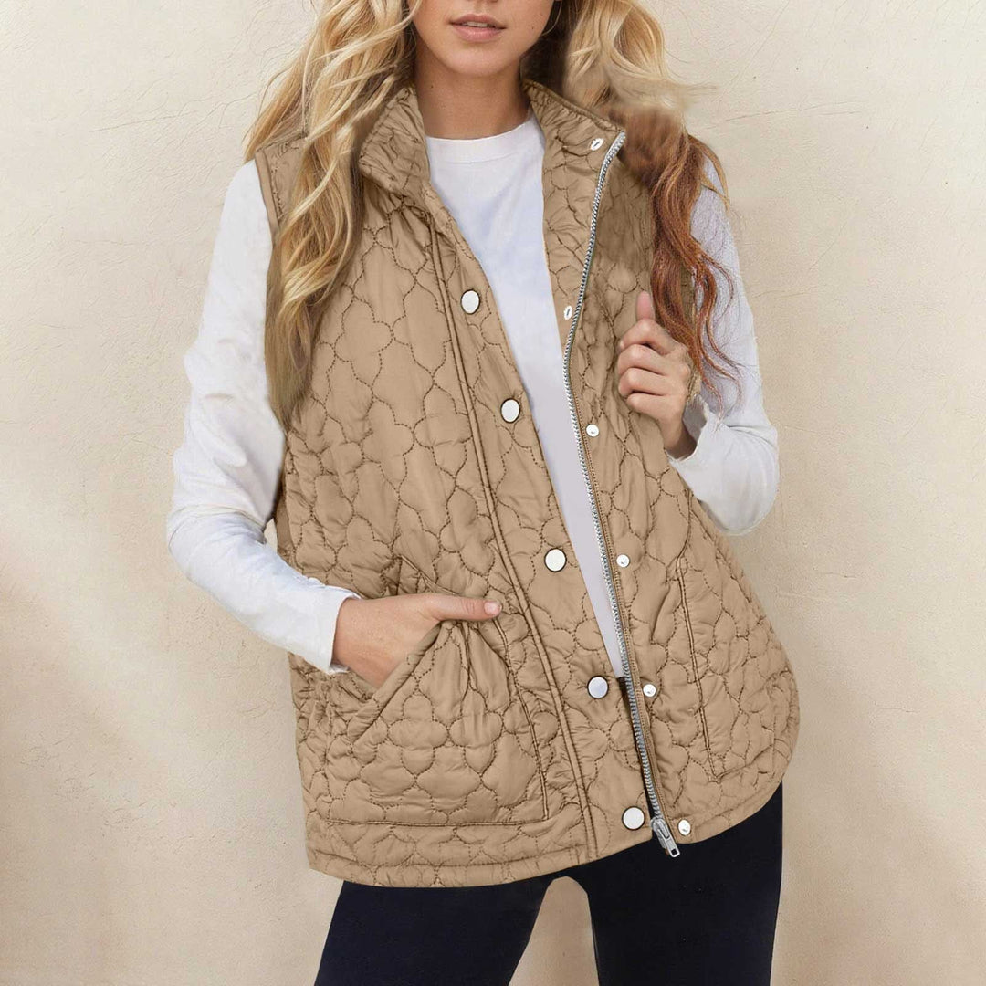 Chaleco Acolchado con Cremallera – Caqui