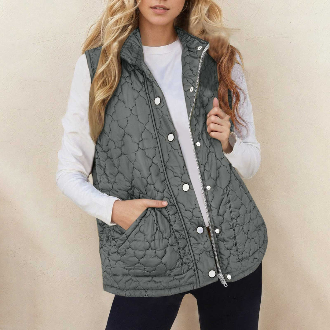 Chaleco Acolchado con Cremallera – Gris