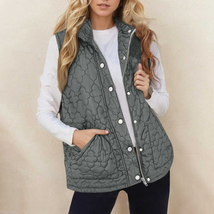 Chaleco Acolchado con Cremallera – Gris