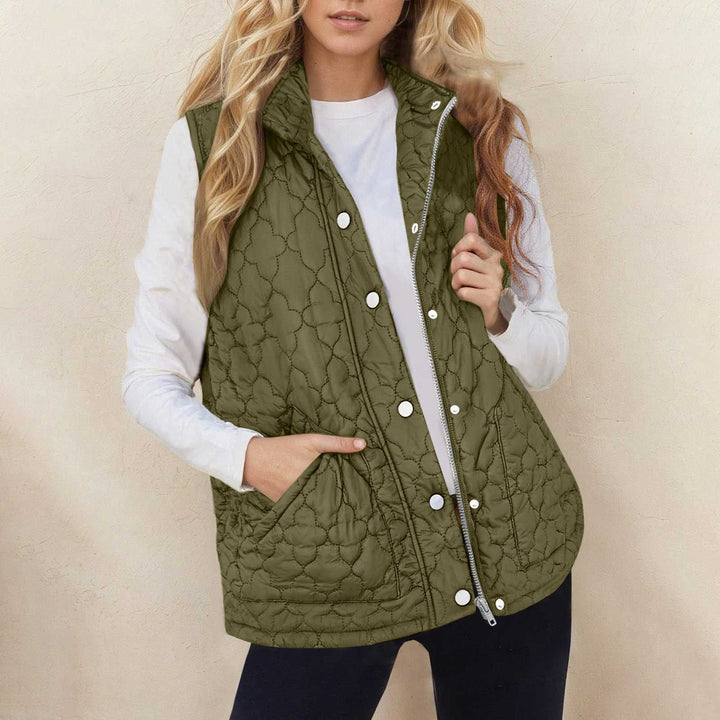 Chaleco Acolchado con Cremallera – Verde Militar