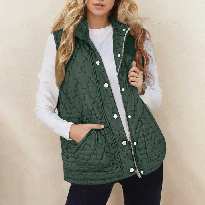 Chaleco Acolchado con Cremallera – Verde Oscuro