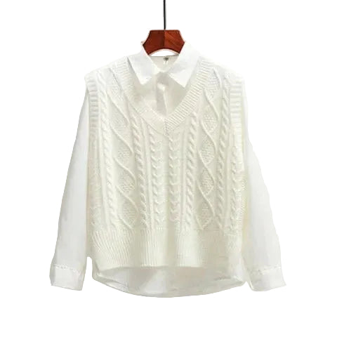 Chaleco con Cuello de Pico – Blanco
