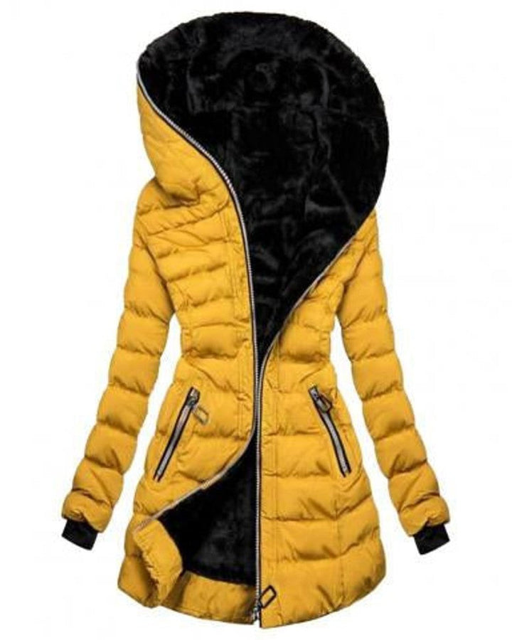 Chaqueta Acolchada con Capucha – Amarillo