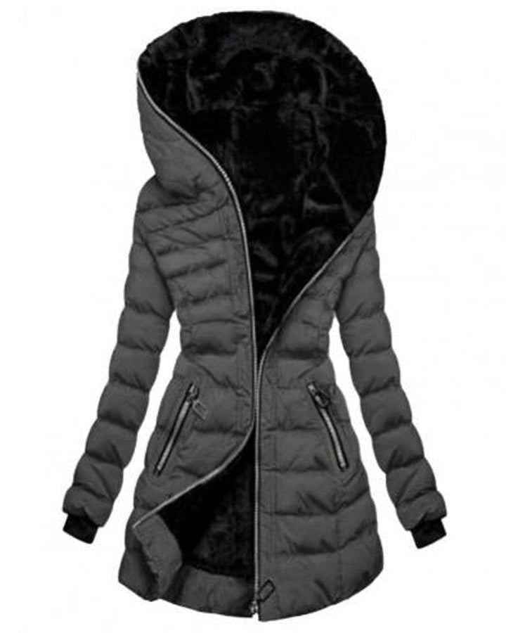 Chaqueta Acolchada con Capucha – Gris