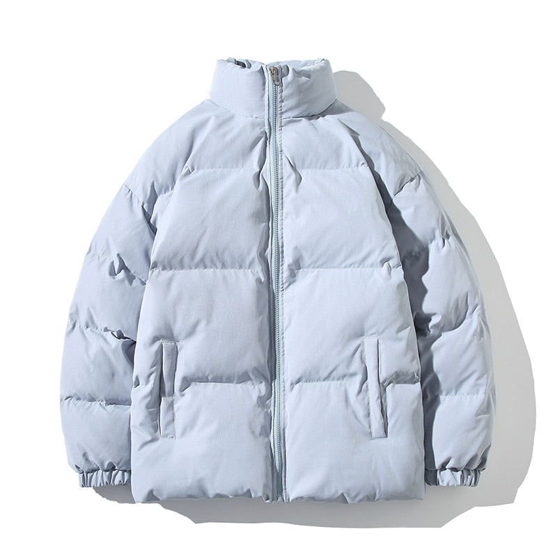 Chaqueta Acolchada de Cuello Alto – Azul