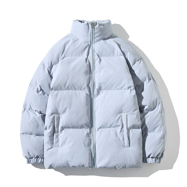 Chaqueta Acolchada de Cuello Alto – Azul