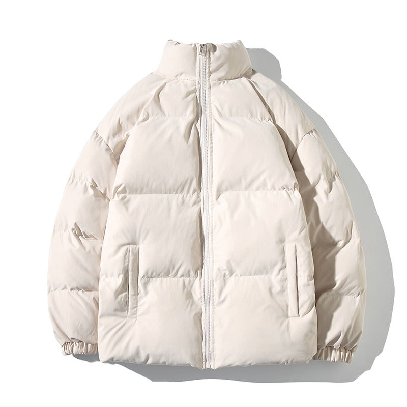 Chaqueta Acolchada de Cuello Alto – Beige