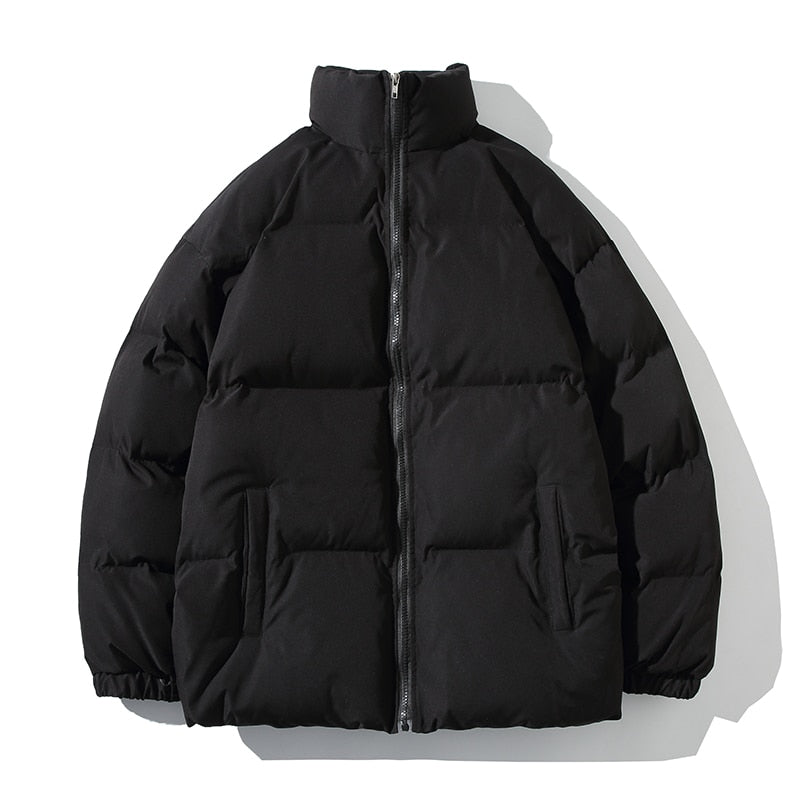 Chaqueta Acolchada de Cuello Alto – Negro