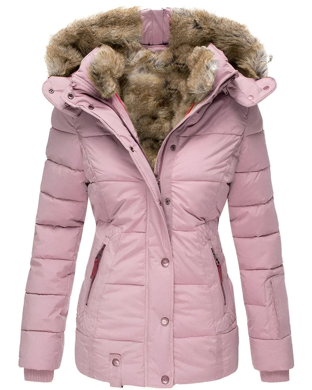 Chaqueta Acolchada Entallada – Rosa