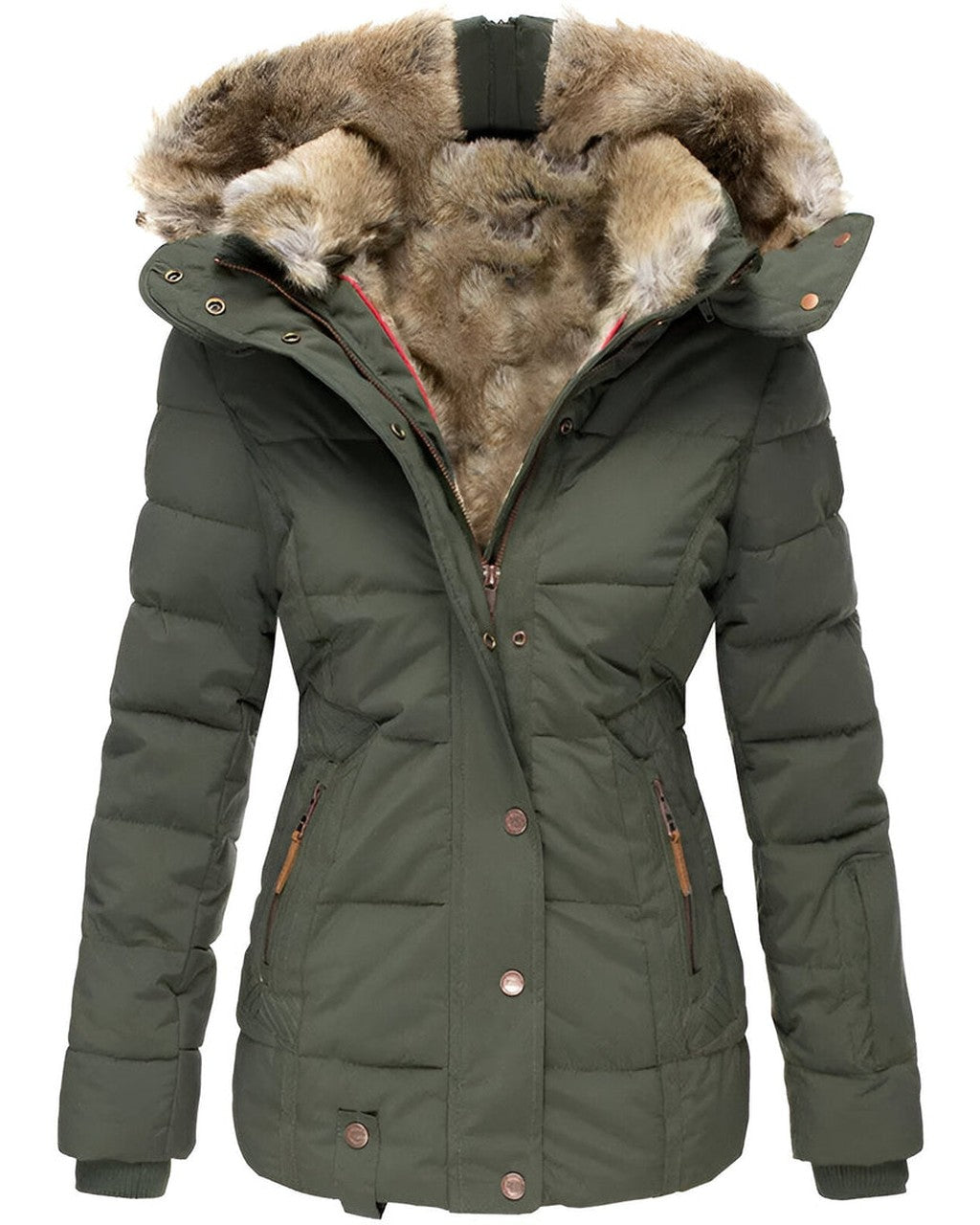 Chaqueta Acolchada Entallada – Verde