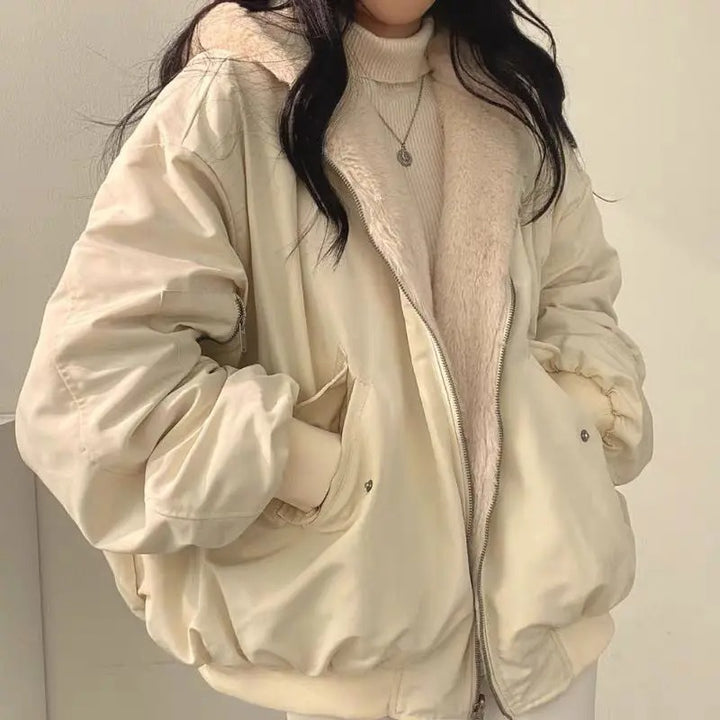 Chaqueta Bomber Forrada – Beige