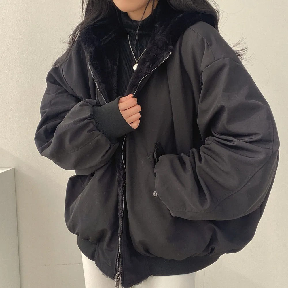 Chaqueta Bomber Forrada – Negro