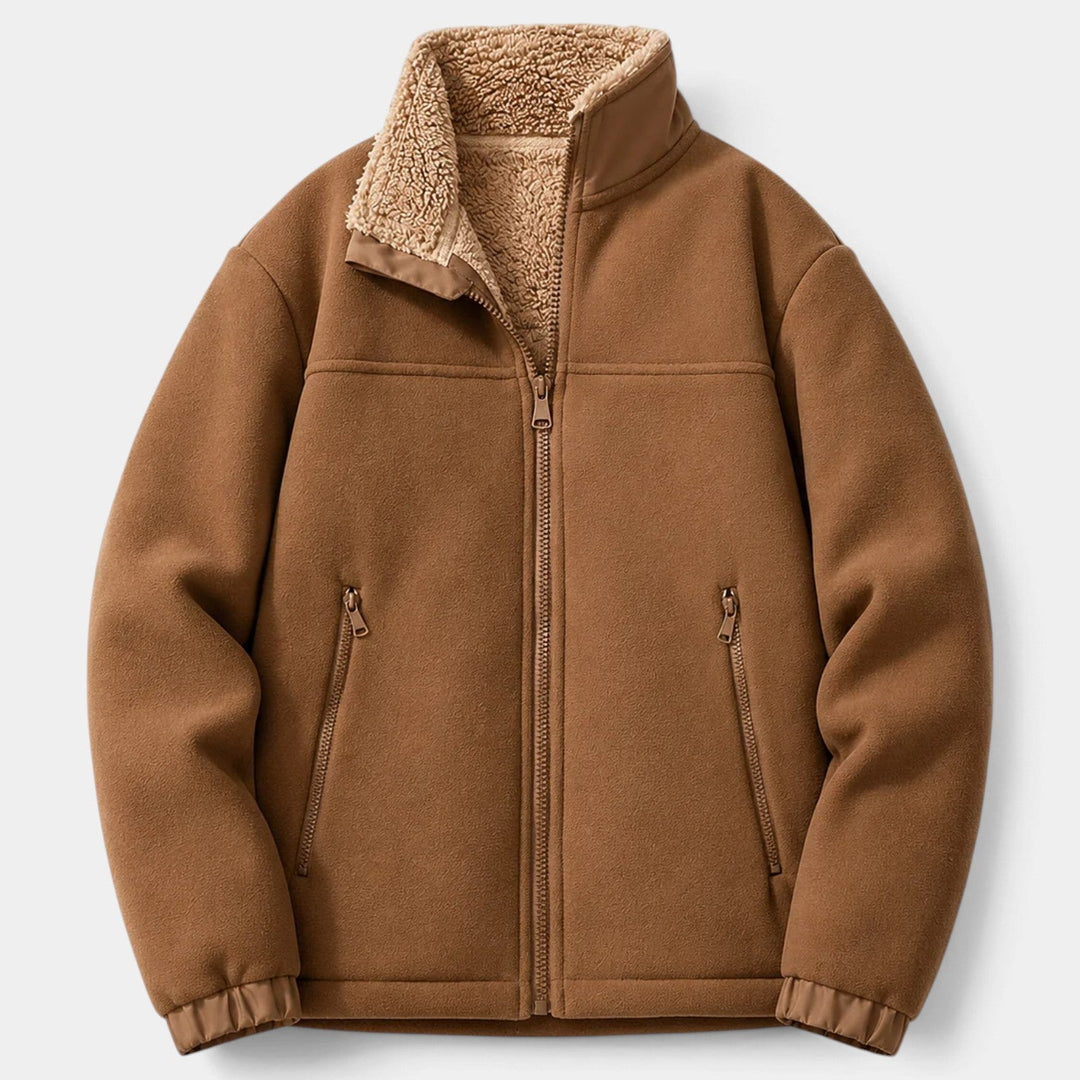 Chaqueta Cálida con Cremallera – Marrón