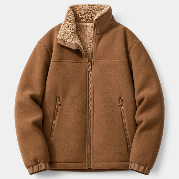 Chaqueta Cálida con Cremallera – Marrón