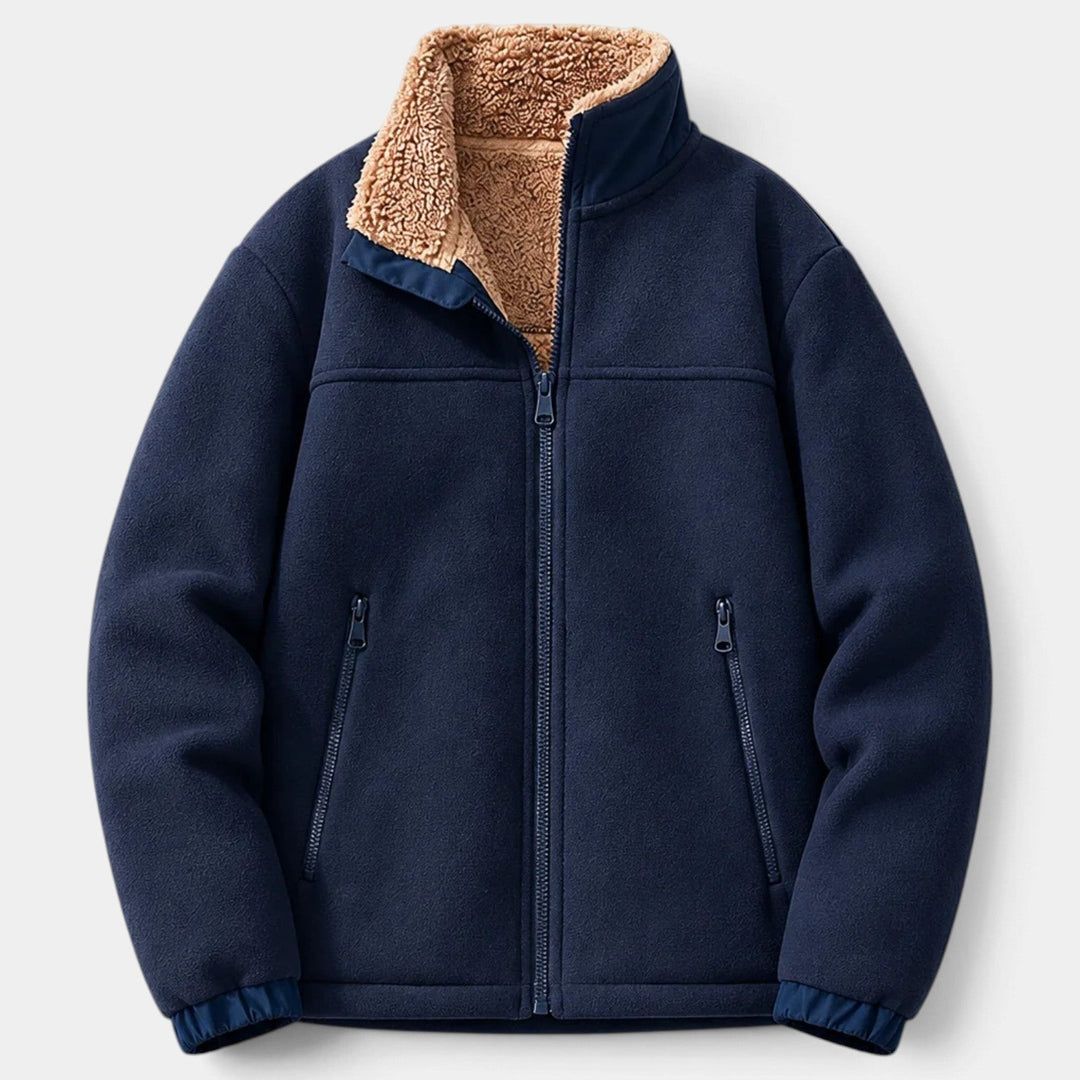 Chaqueta Cálida con Cremallera – Azul Marino