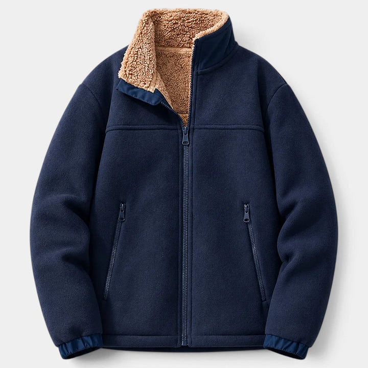 Chaqueta Cálida con Cremallera – Azul Marino