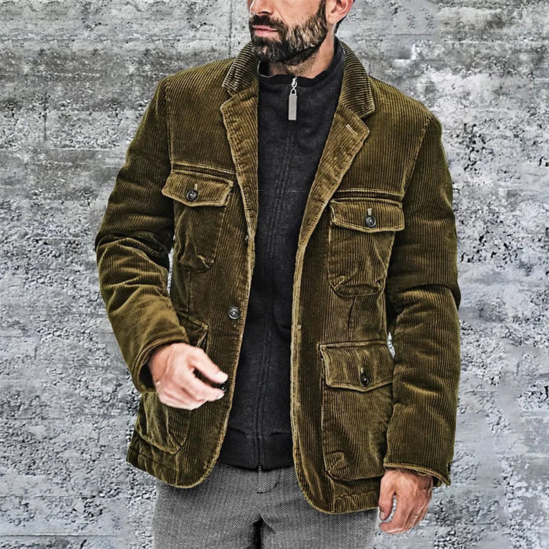 Chaqueta Clásica con Solapas – Verde