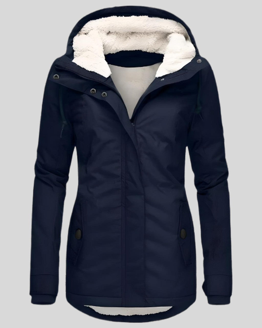 Chaqueta con Capucha Forrada – Azul Marino