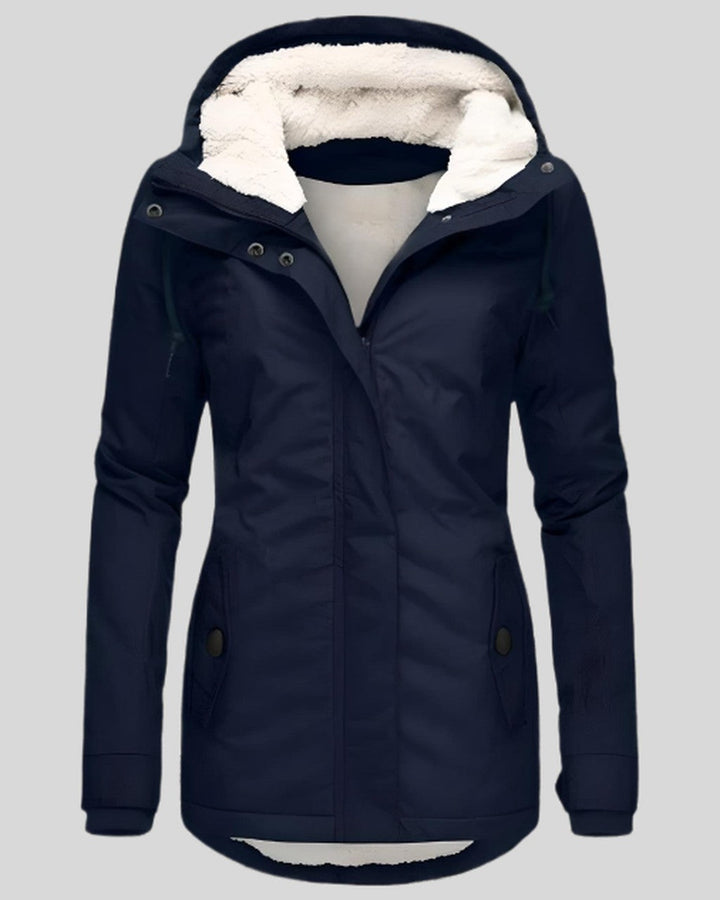 Chaqueta con Capucha Forrada – Azul Marino