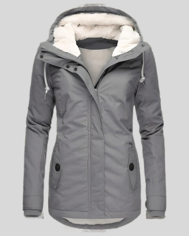 Chaqueta con Capucha Forrada – Gris