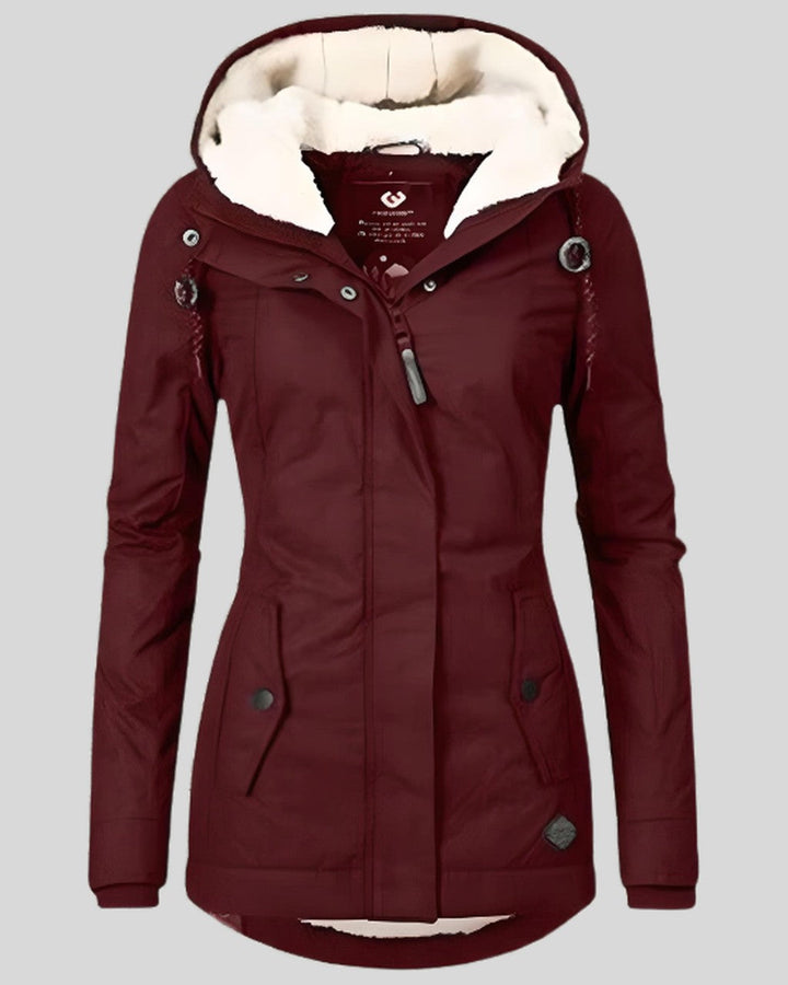 Chaqueta con Capucha Forrada – Rojo