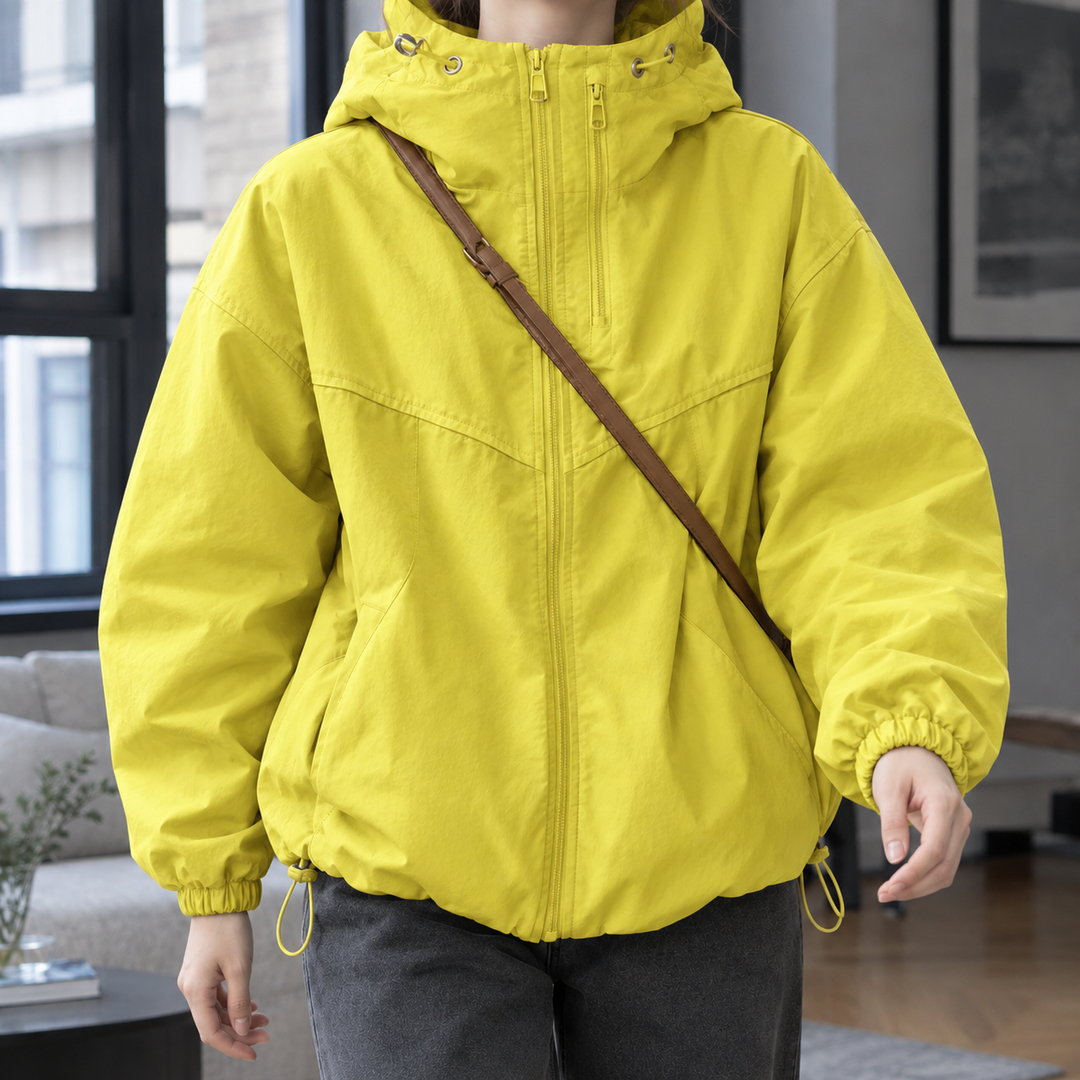 Chaqueta Corta con Capucha – Amarillo