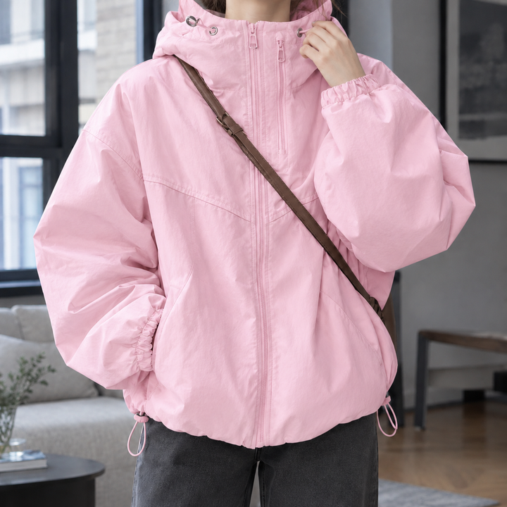 Chaqueta Corta con Capucha – Rosa