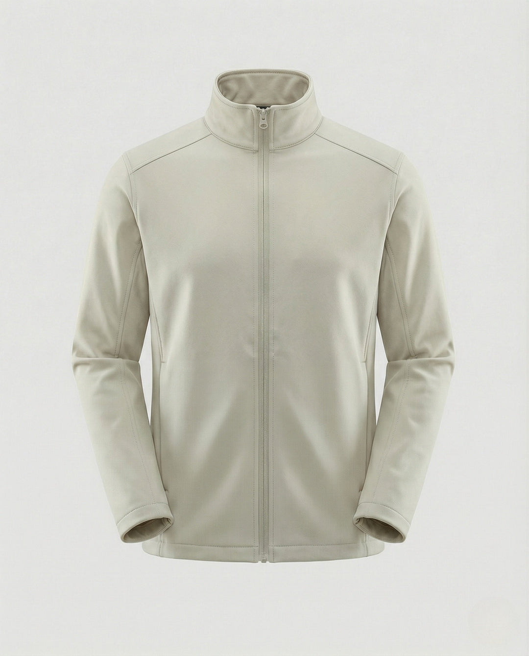 Chaqueta Entallada de Cuello Alto – Beige