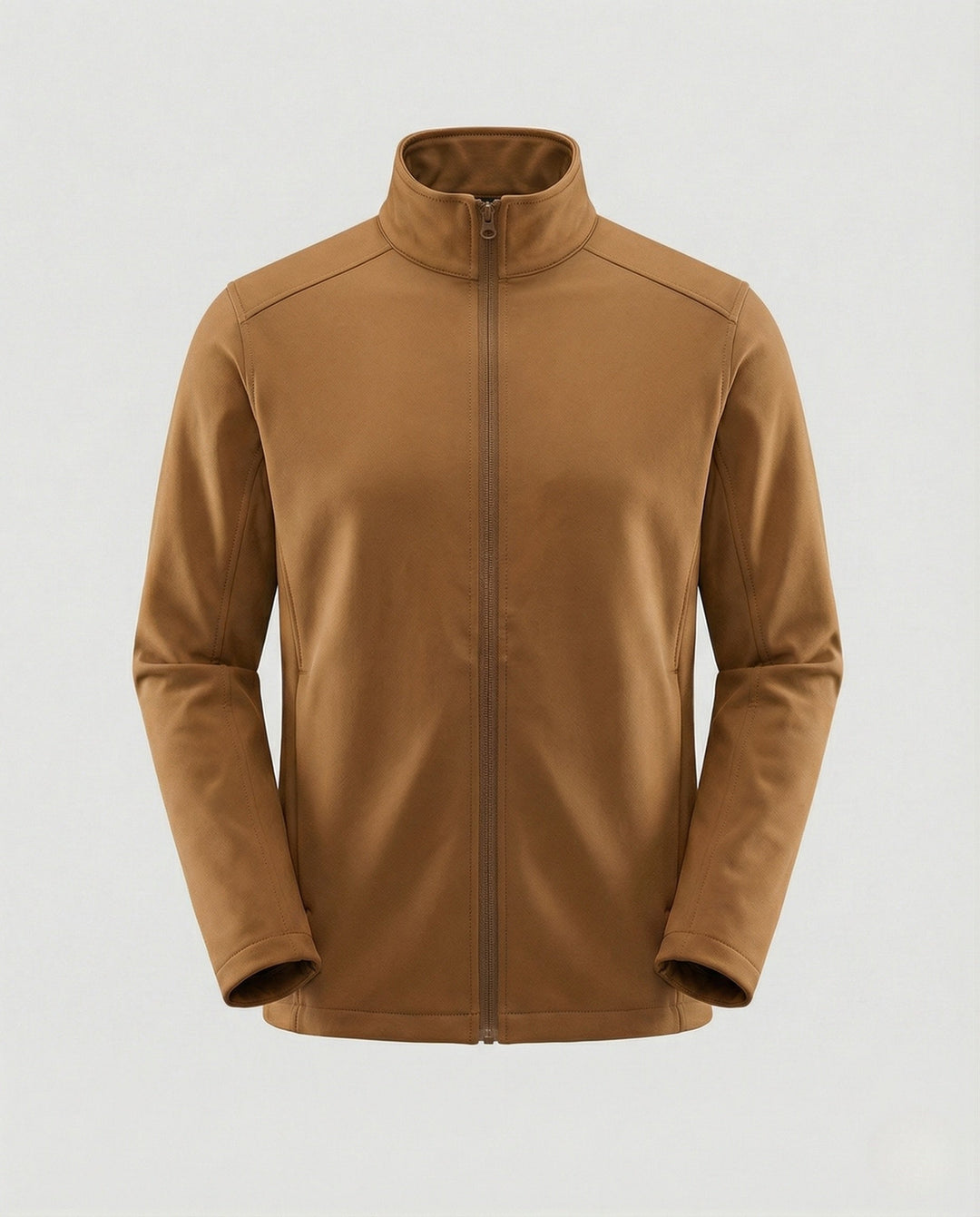 Chaqueta Entallada de Cuello Alto – Marrón